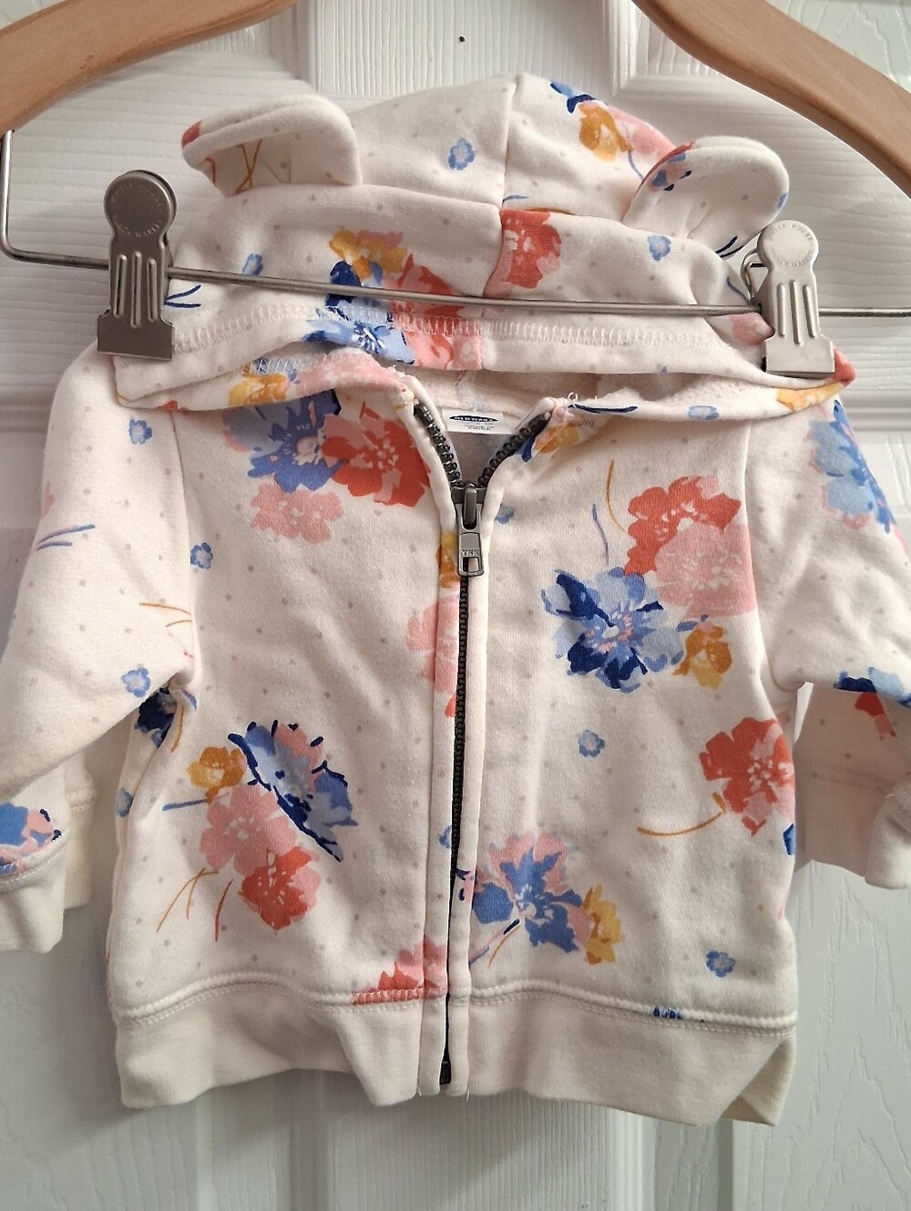 Old Navy Hoodie 0-3 Months Bear Ears Floral